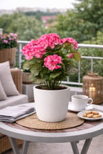 Premium Pembe Sardunya Demeti 40 cm – Gerçekçi Yapay Sardunya Çiçeği