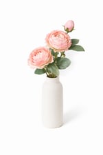 Premium Pudra Pembe Şakayık Yapay Çiçek 70 cm – 3 Çiçekli 1 Tomurcuklu Dekoratif Dal,
