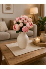 Premium Şakayık Gelin Buketi 35 cm – Yapay Çiçek Demeti, Dekoratif Gelin Çiçeği