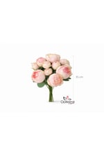 Premium Şakayık Gelin Buketi 35 cm – Yapay Pudra Pembe Şakayık Demeti |