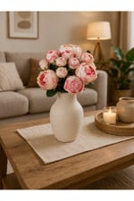 Premium Şakayık Gelin Buketi 35 cm – Yapay Çiçek Demeti, Dekoratif Gelin Çiçeği
