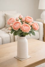 Premium Somon Pembe Şakayık Yapay Çiçek 70 cm – 3 Çiçekli 1 Tomurcuklu Dekoratif Dal,