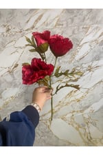 Premium Yapay Gelincik Tek Dal 55 cm – Gerçekçi Kırmızı Dekoratif Çiçek