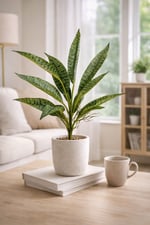 Premium Yapay Paşa Kılıcı (Sansevieria) Bitkisi 55 cm | Gerçek Görünümlü Dekoratif Yapay Bitki