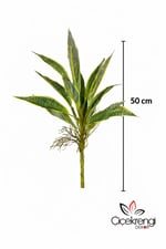 Premium Yapay Paşa Kılıcı (Sansevieria) Dalı 50 cm – Sarı Kenarlı Gerçekçi Dekoratif Salon Bitkisi