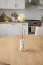Premium Yapay Protea Çiçek Krem Yeşil 65 cm Dekoratif Tek Dal Büyük Protea Çiçeği