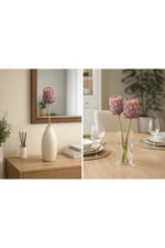 Premium Yapay Protea Çiçek Pembe 65 cm Dekoratif Tek Dal Protea Çiçeği