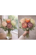Premium Yapay Protea Çiçek Pembe 65 cm Dekoratif Tek Dal Protea Çiçeği