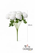 Premium Yapay Şakayık Çiçek Demeti 40 cm – 10 Adet Şakayık Çiçeğinden Oluşan Dekoratif Beyaz Buket