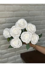 Yapay Beyaz Gül Demeti 7li