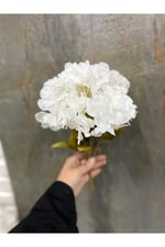 Yapay Beyaz Ortanca Çiçeği 7 Dallı – 30 cm Dekoratif Yapay Çiçek