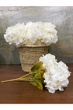Yapay Beyaz Ortanca Çiçeği 7 Dallı – 30 cm Dekoratif Yapay Çiçek