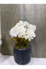 Yapay Beyaz Ortanca Çiçeği 7 Dallı – 30 cm Dekoratif Yapay Çiçek