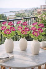 Yapay Fuşya Gelincik Dalı 60 cm –Yapay Çiçek, Gerçekçi Görünümlü Vazo ve Salon Dekoru
