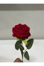 Yapay Kadife Kırmızı Gül (Boy 50cm)