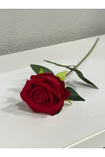 Yapay Kadife Kırmızı Gül (Boy 50cm)