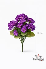 Yapay Mor Sardunya Demeti 40 cm – Gerçek Görünümlü Dekoratif Çiçek