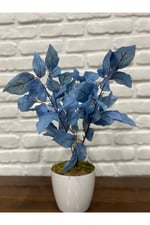 Yapay Pastel Mavi Yaprak Demet 5 Dal – Dekoratif Aranjman Bitkisi 55cm