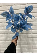 Yapay Pastel Mavi Yaprak Demet 5 Dal – Dekoratif Aranjman Bitkisi 55cm