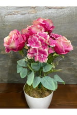 Yapay Pembe Gül & Ortanca Demeti – 40 cm | 5 dal Gül 4 dal Ortancadan Oluşur