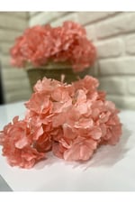 Yapay Pembe Ortanca Çiçeği 7 Dallı – 30 cm Dekoratif Yapay Çiçek