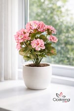 Yapay Pembe Sardunya Demeti 40 cm – Gerçek Görünümlü Dekoratif Çiçek