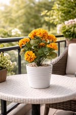 Yapay Sarı Sardunya Demeti 40 cm – Gerçek Görünümlü Dekoratif Çiçek | Ev & Balkon Dekoru