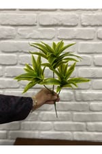 Yapay Yeşil Dracaena Dalı – Dekoratif Yapay Bitki – 3 Dallı