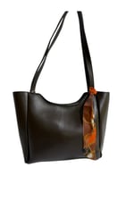 Kadın Fularlı Fermuarlı Ve Çıtçıt Kapamalı Shopper El Ve Omuz Çantası