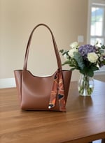 SİYAH Kadın Fularlı Fermuarlı Kapamalı Shopper El Ve Omuz Çantası