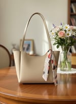 SİYAH Kadın Fularlı Fermuarlı Kapamalı Shopper El Ve Omuz Çantası