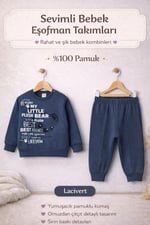ayıcık baskılı pantalonu çimalı bebek takım