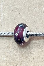  Dalgacıklı Bordo Murano Charm