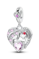 Anne ve Kız Sevgisi Kalp Sallantılı Charm