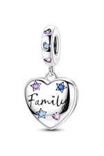 Family Yazılı Kalp Sallantılı Charm