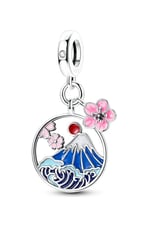 Fuji Dağı ve Çiçekleri Sallantılı Charm