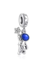 Galaksideki Astronot Sallantılı 925 Ayar Gümüş Charm