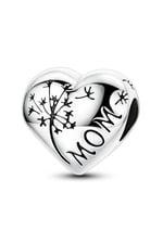 Karahindiba ve Mom Yazılı Kalp Boncuk Charm