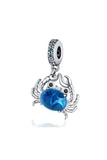Mavi Taşlı Yengeç Sallantılı Charm
