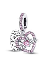 Mom ve Kalp Sallantılı 925 Ayar Gümüş Charm