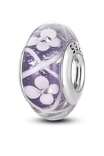 Mor Çiçekler Murano Charm
