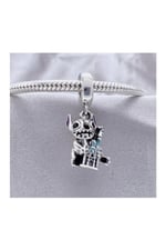 Stitch Ve Kalesi Sallantılı 925 Ayar Gümüş Charm