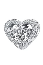 Süslü Taşlı Kalp Charm