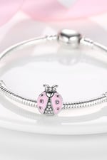 Taşlı Pembe Uğur Böceği Charm