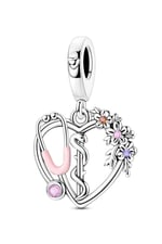 Tıp Temalı Stetoskop Kalp Sallantılı Charm