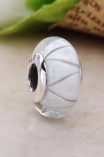 Zig Zag Beyaz Murano Charm