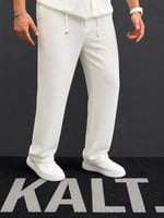 Baggy Beyaz Keten Pantolon