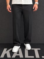 Baggy Siyah Keten Pantolon