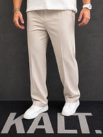 Likralı Baggy Bej Kumaş Pantolon