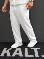 Likralı Baggy Beyaz Kumaş Pantolon